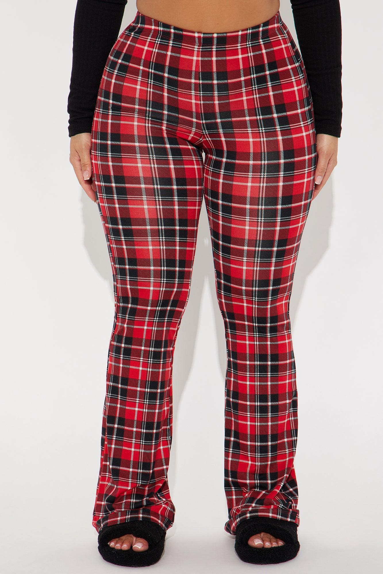 Anastasia Plaid Flare Pant - Red/combo Product Image