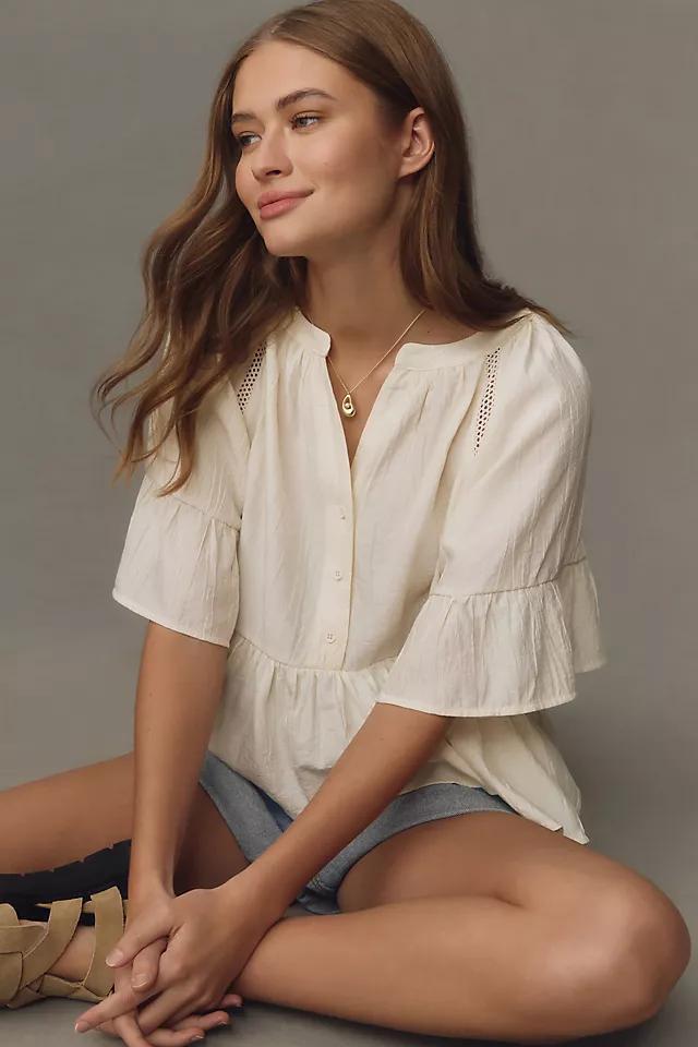 By Anthropologie Short-Sleeve Peplum Swing Top Product Image