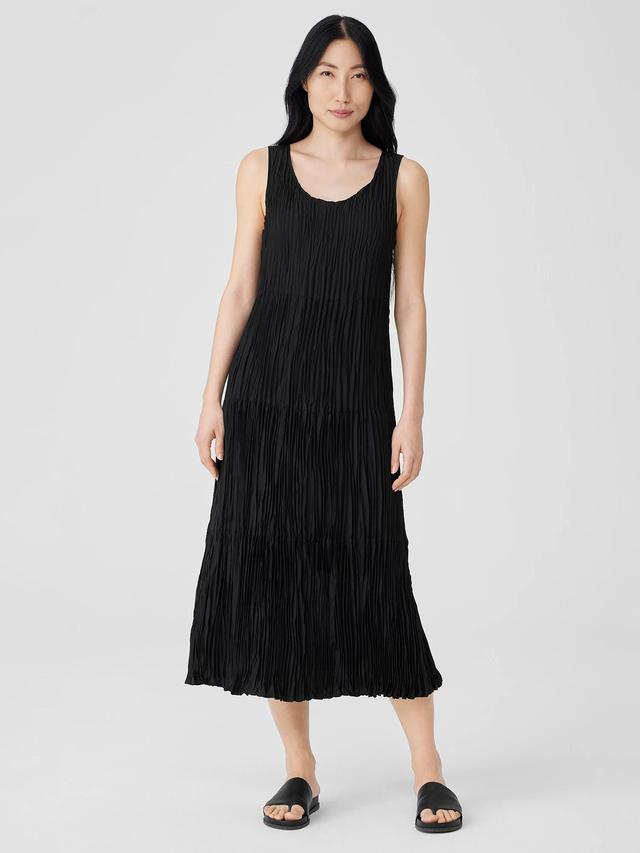 EILEEN FISHER Crushed Silk Tiered Dressfemale Product Image