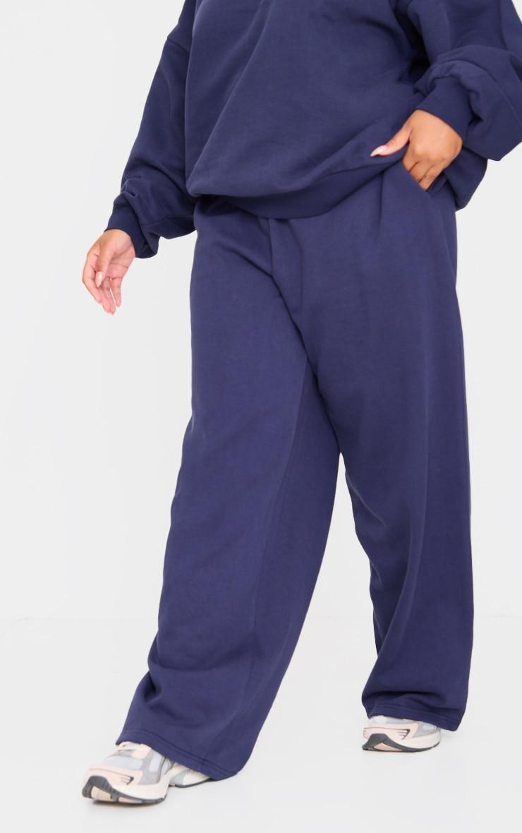 Plus Navy Premium Thin Waistband Straight Leg Sweat Sweatpants Product Image