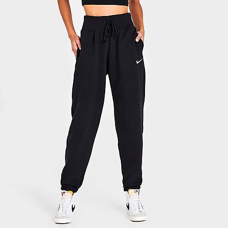 Nike Womens Nike Style Fleece High Rise Pants - Womens White/Black Product Image