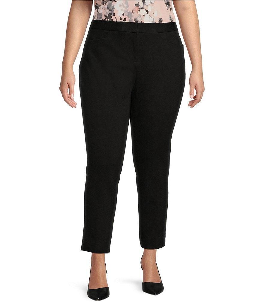 Calvin Klein Plus Size Pocketed Flat Front Slim Straight Leg Pants Product Image