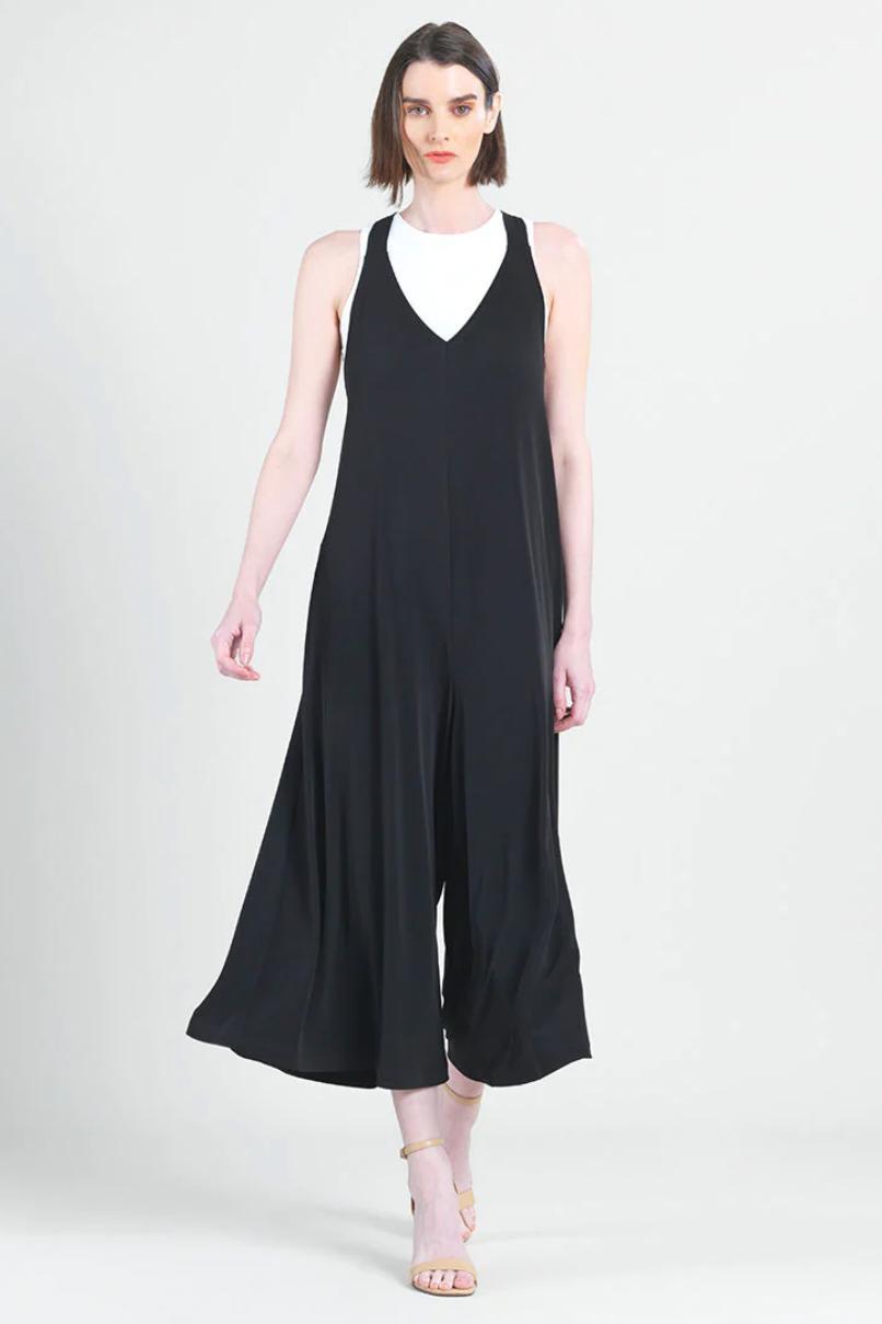 Cross Back Pull On Loose Flowing Soft Knit Jumpsuit Product Image