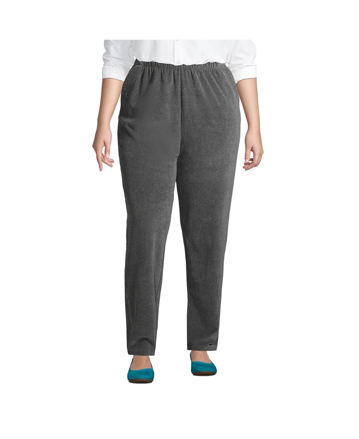 Plus Size Lands End Sport Knit High-Rise Corduroy Pull-On Pants, Womens Product Image