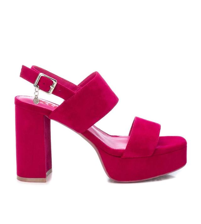 Xti Womens Heeled Suede Sandals With Platform Pink Product Image