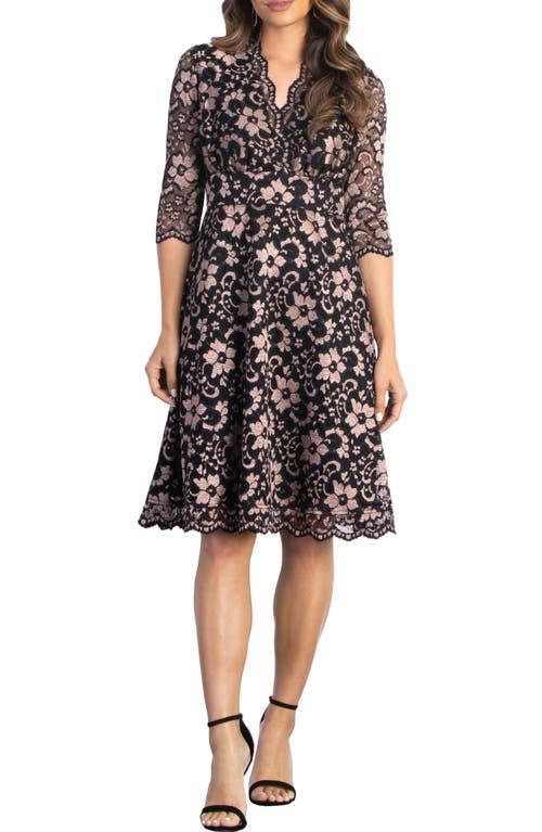 Kiyonna Womens Mon Cherie Floral Lace Cocktail Dress Product Image