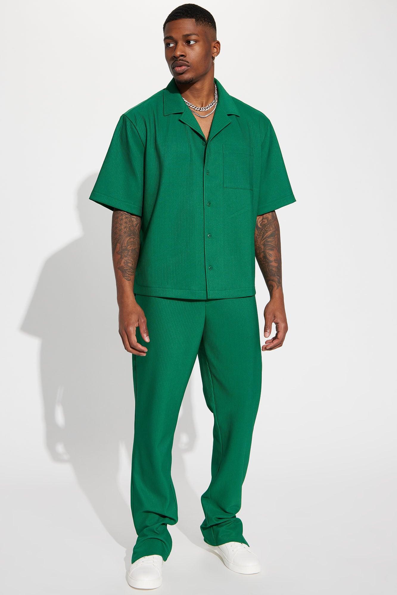 Show Up Short Sleeve Cuban Shirt - Green Product Image