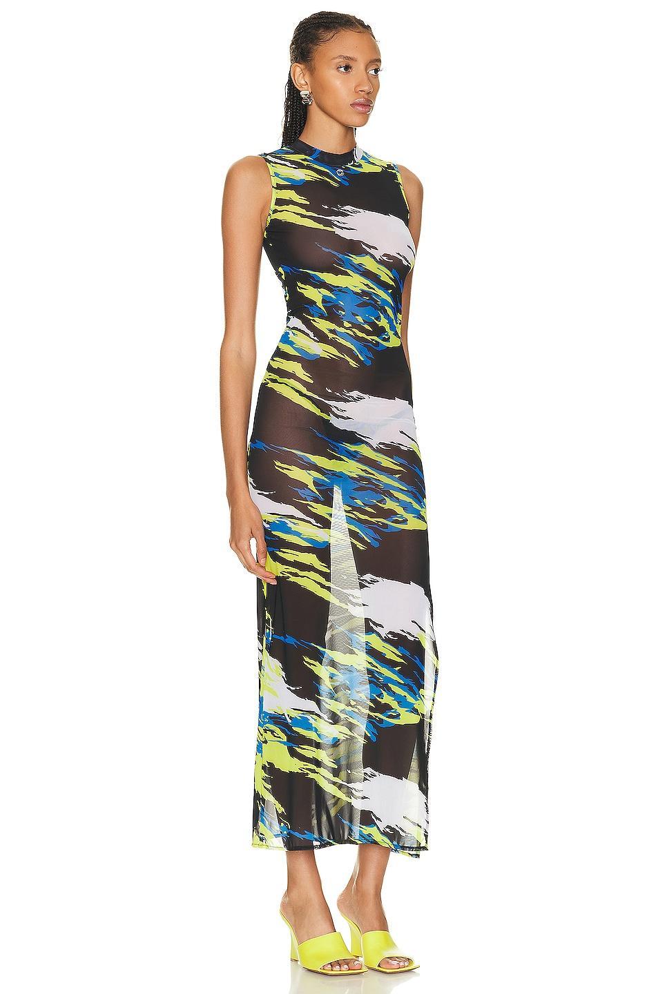 Coperni Moto Print Mesh Dress Black. (also in ). Product Image