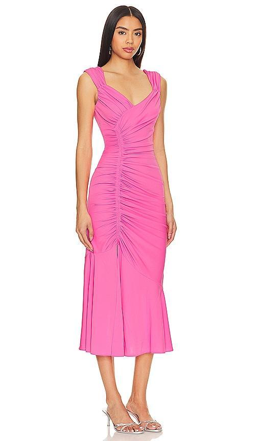 Womens Julieta Ruched Jersey Midi-Dress Product Image