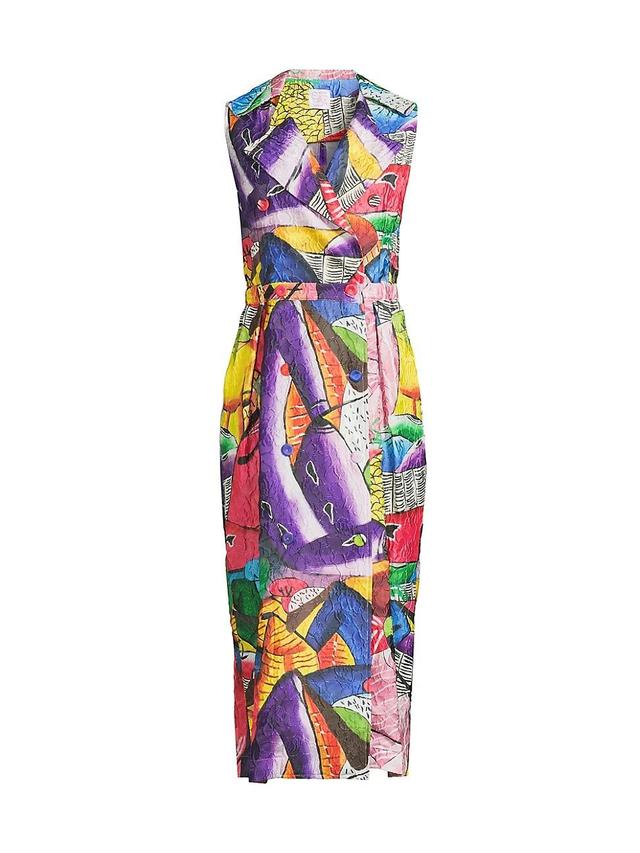 Womens Graphic Sleeveless Midi-Dress Product Image