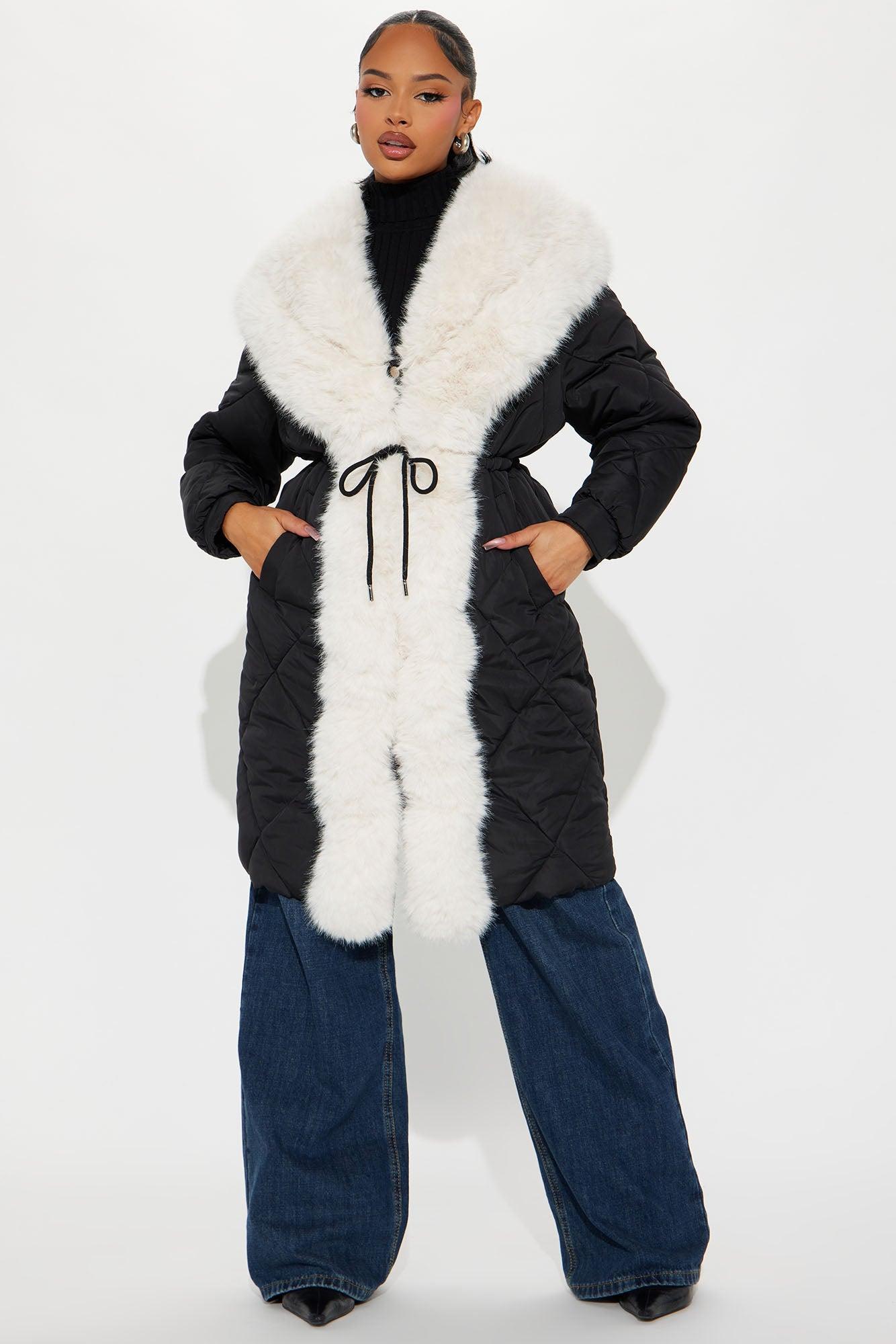 Let's Be Fur Real Puffer - Black Product Image