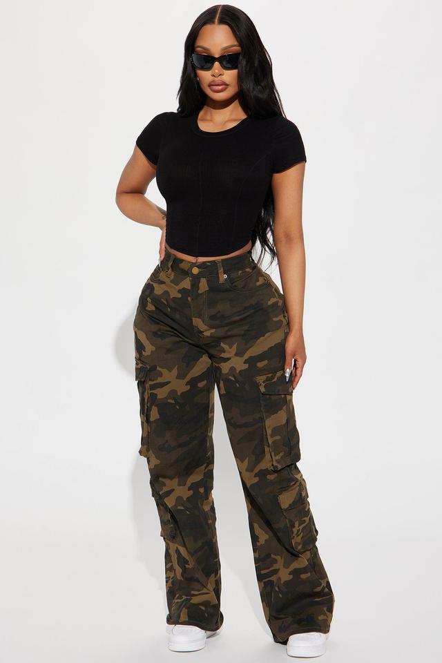 Shoot Your Shot Camo Cargo Pant - Olive Product Image