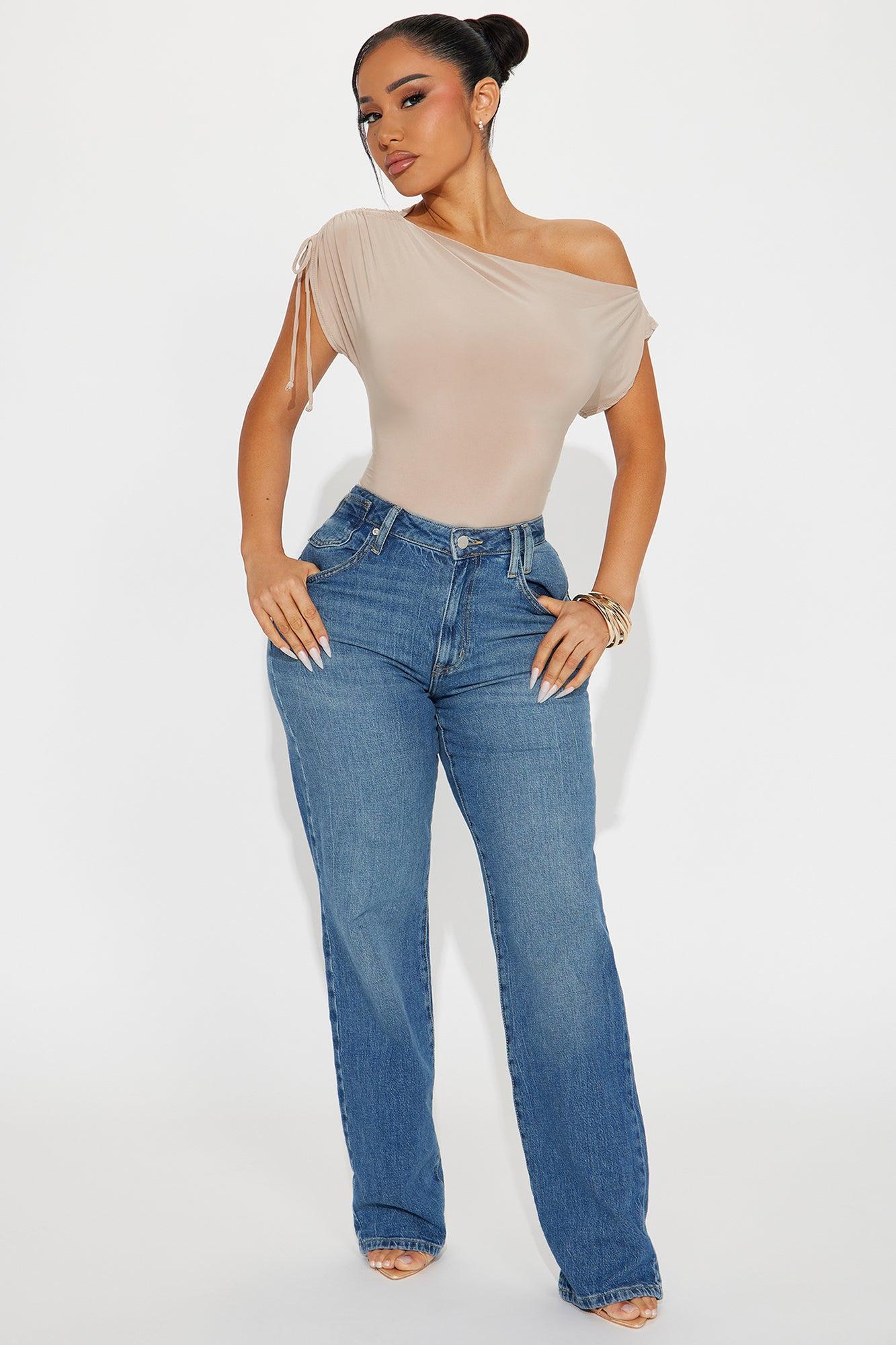 Julianne Off Shoulder Bodysuit - Taupe Product Image