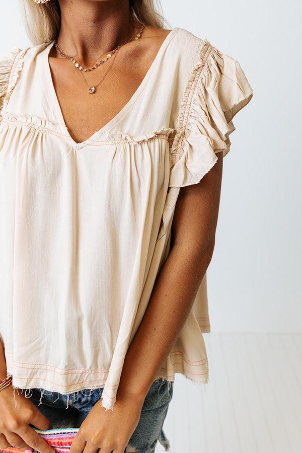 Covered In Sunshine Shift Top In Beige Product Image