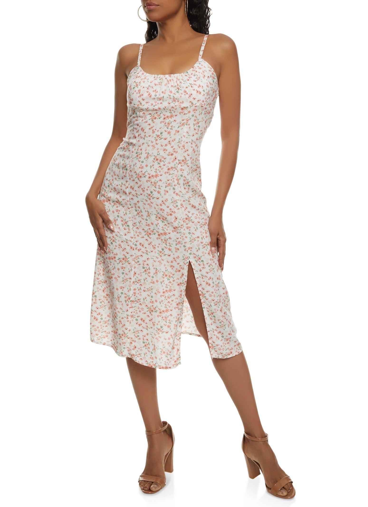 Womens Almost Famous Floral Split Thigh Dress Product Image