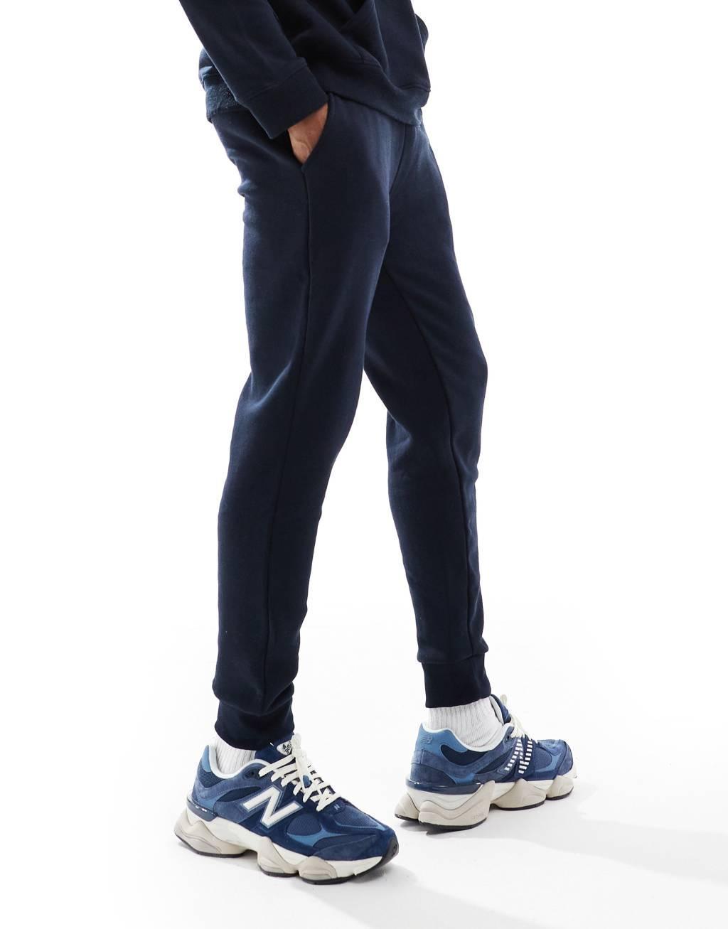 DTT overhead hoodie & sweatpants tracksuit set in dark navy Product Image