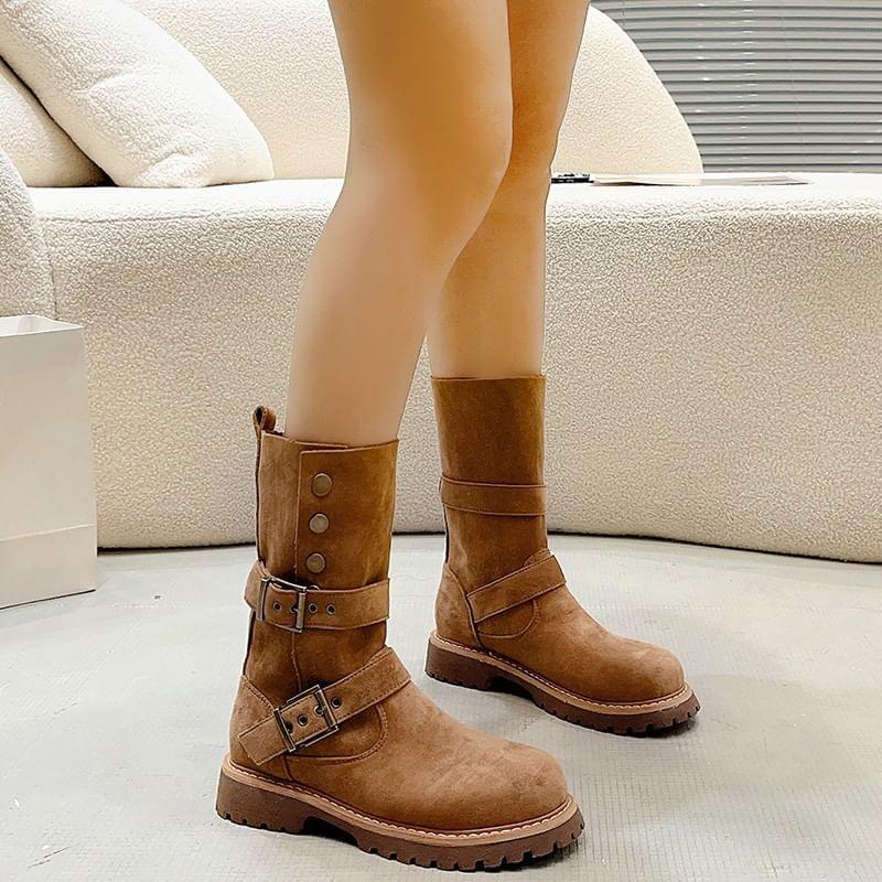 Buckled Mid-Calf Boots product image