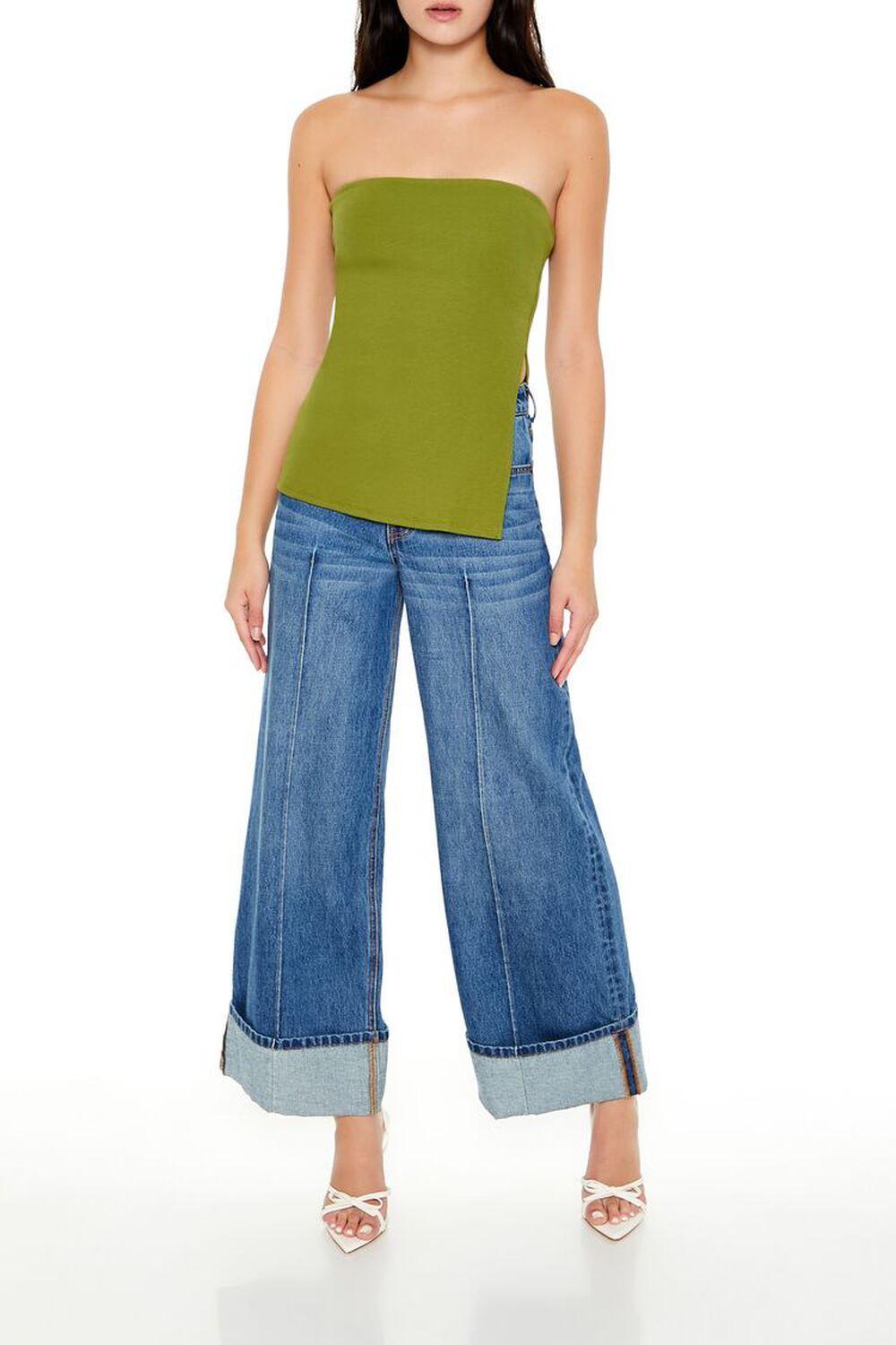 Ribbed Slit Tube Top | Forever 21 Product Image