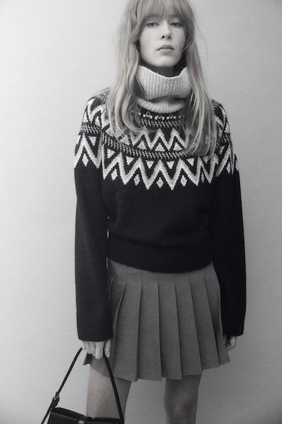 Jacquard-Knit Turtleneck Sweater Product Image