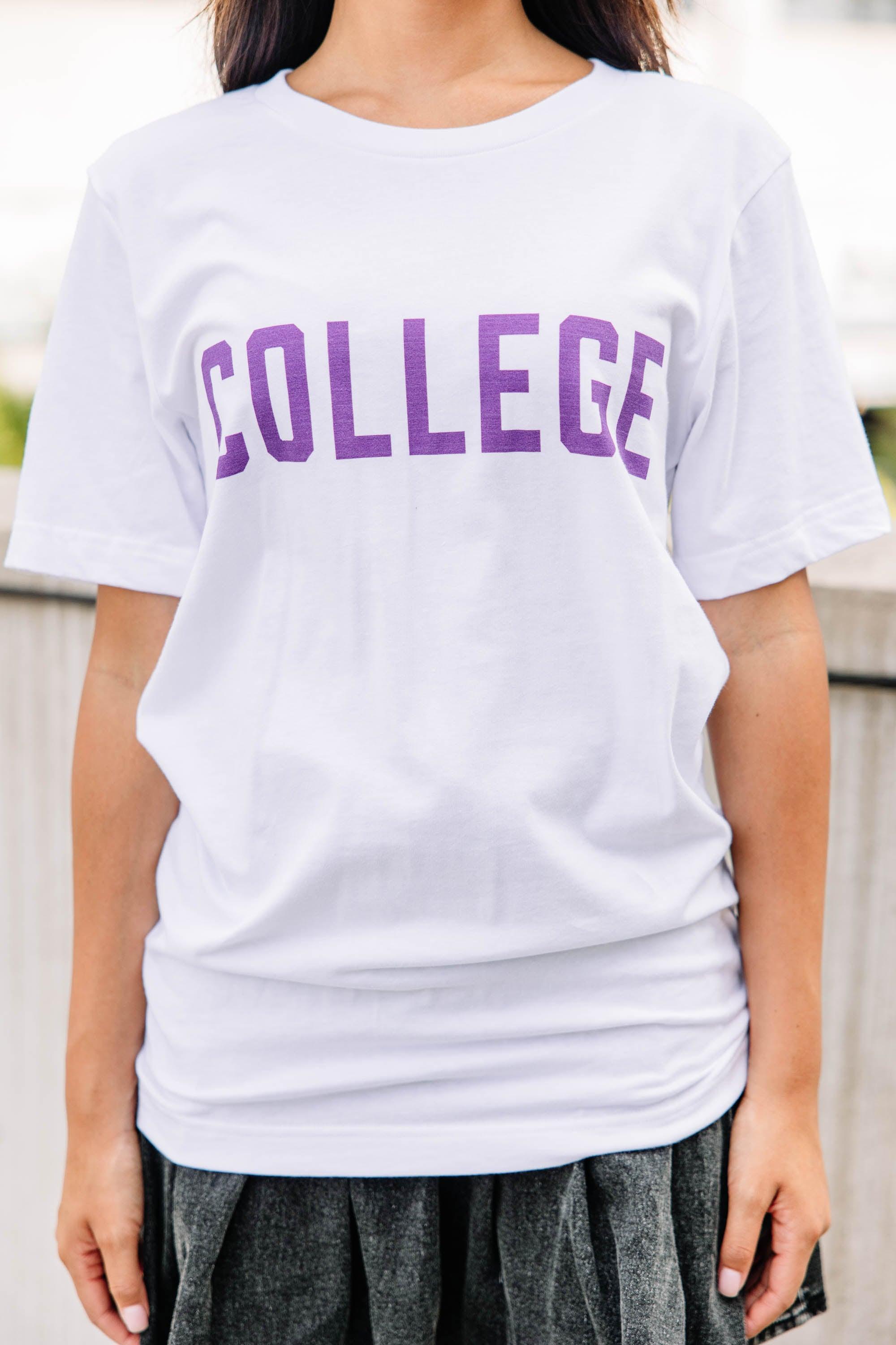 College White/Purple Graphic Tee Female Product Image