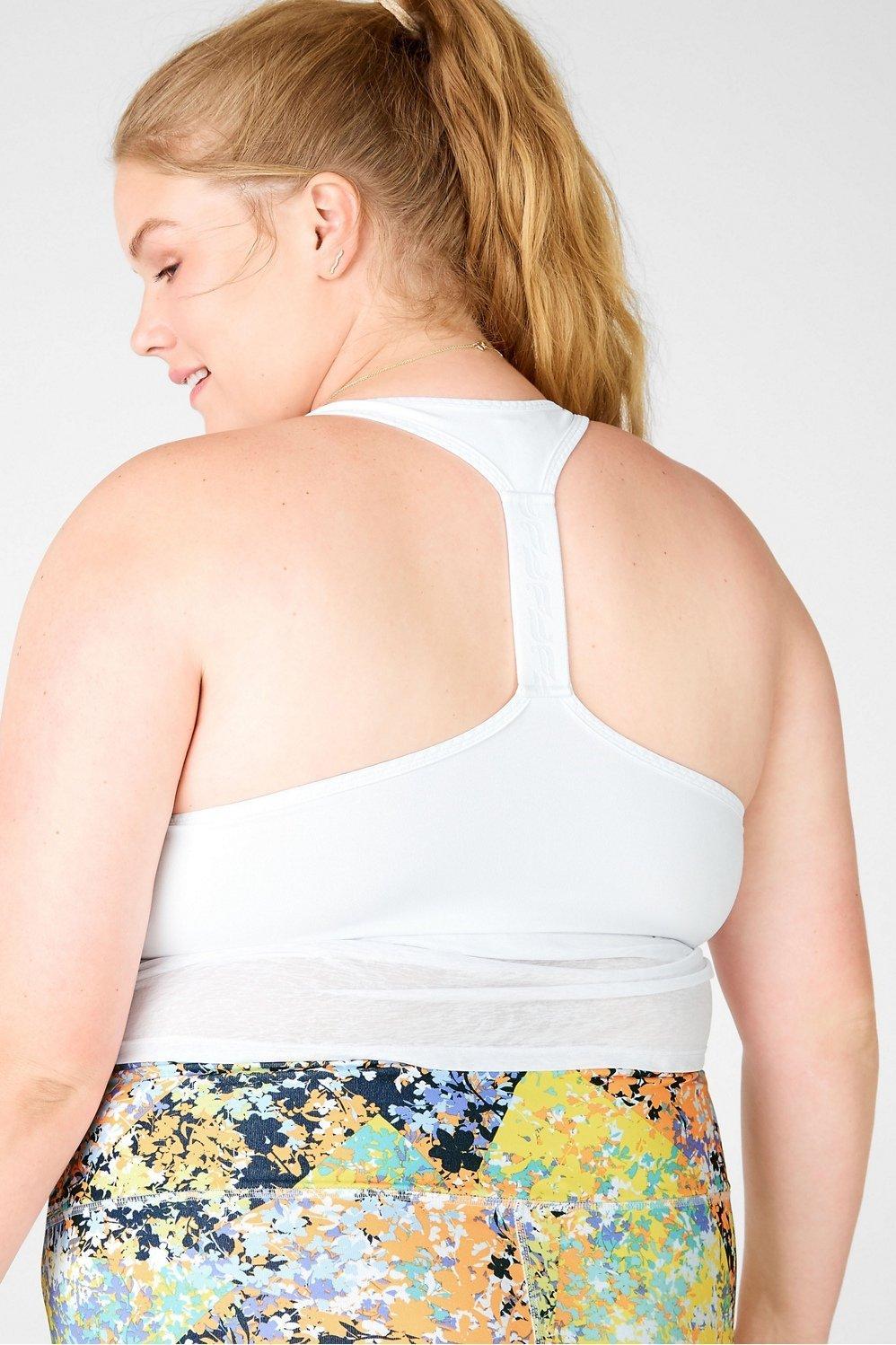 Fabletics Ryan Midi Logo Sports Bra Womens white plus Size 2X Product Image