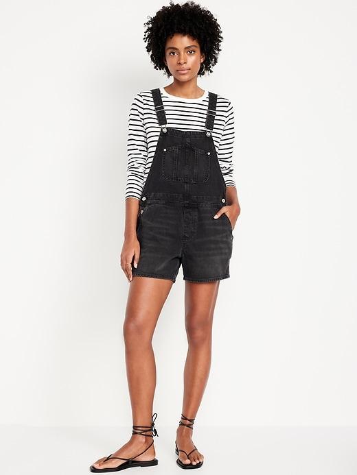 Slouchy Jean Shortalls -- 3.5-inch inseam Product Image