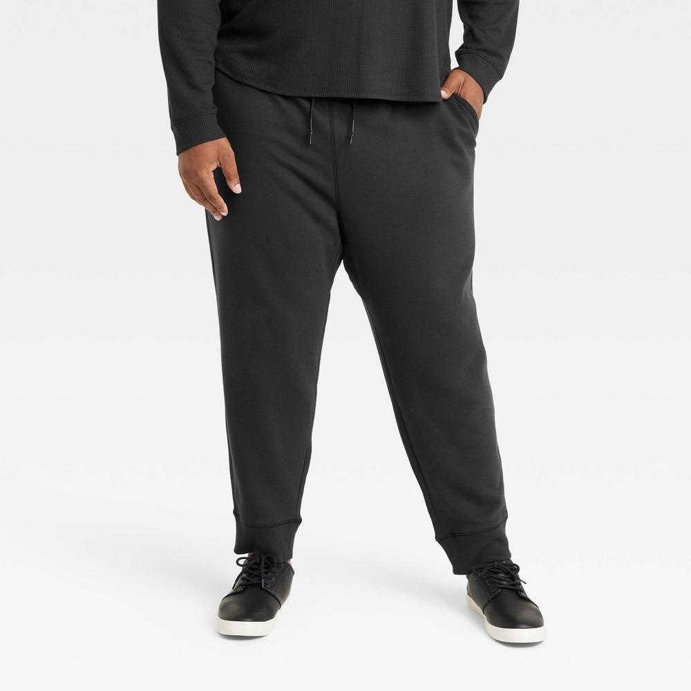 Mens Big Cotton Fleece Jogger Pants - All In Motion Black 2XL Product Image