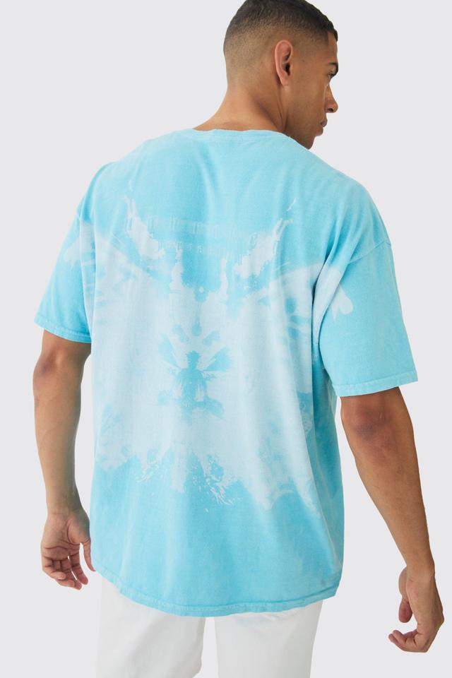 Oversized Extended Neck Over The Seams Butterfly T-shirt | boohooMAN USA Product Image