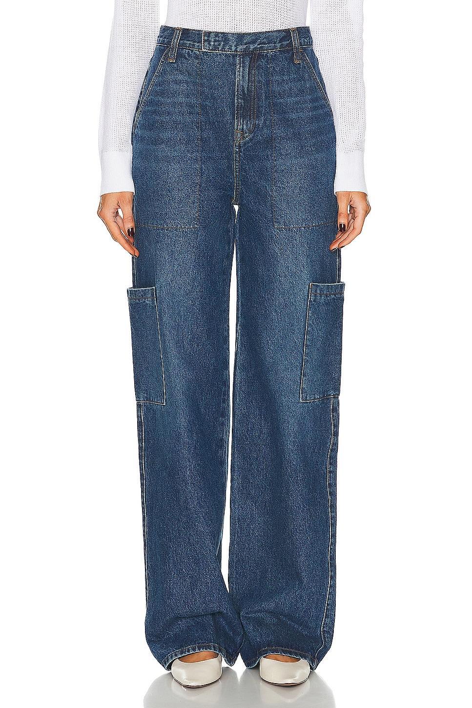 GRLFRND Elyse Trouser Cargo Jean in Blue. - size 31 (also in 23, 24, 25, 26, 27, 28, 29, 30, 32) Product Image