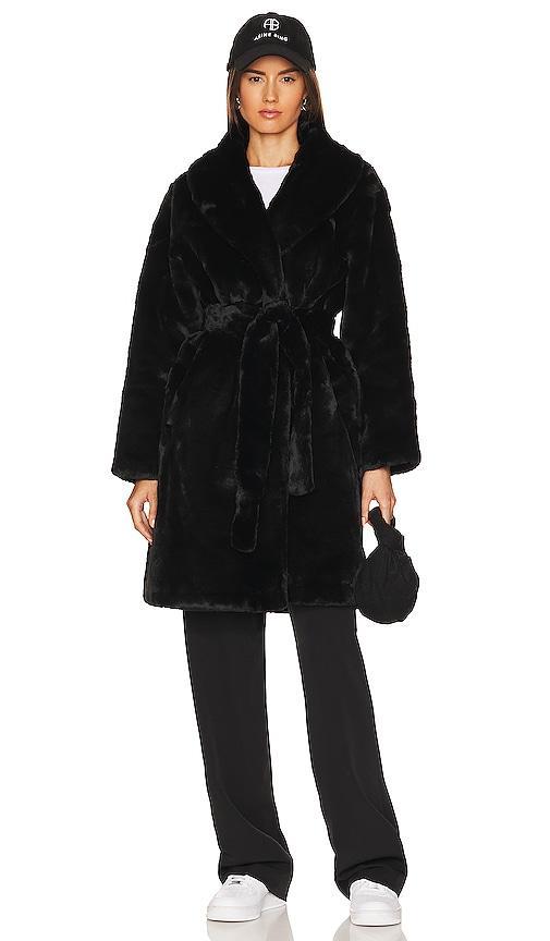 Womens Bree Belted Faux Fur Wrap Coat Product Image