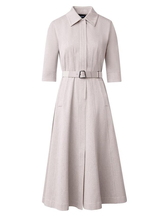 Womens Denim Belted Midi Shirtdress Product Image