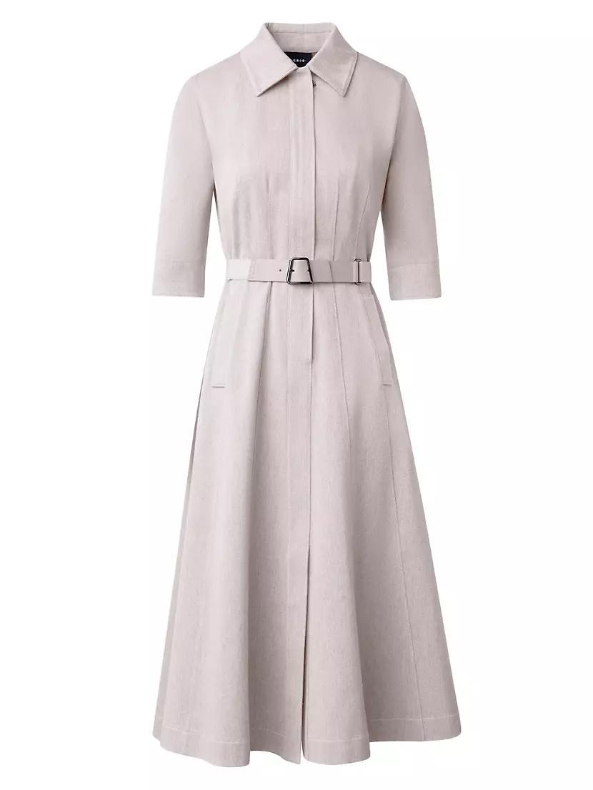 Denim Belted Midi Shirtdress Product Image