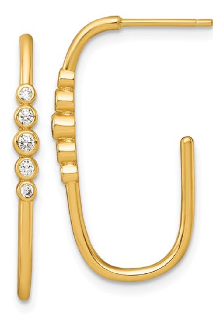 Cubic Zirconia half Hoops Product Image