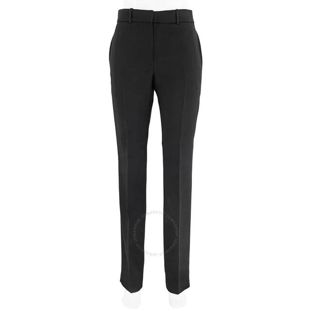 BURBERRY Ladies Black Potbury Wool Blend Straight Leg Trousers Product Image