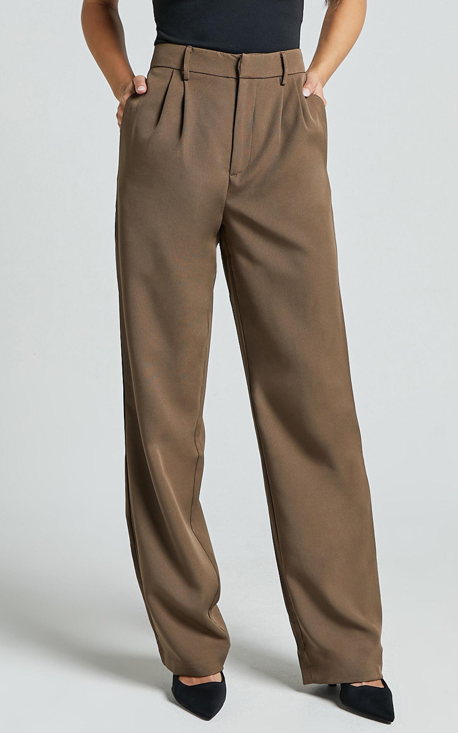 Lorcan Pants - High Waisted Tailored Pants in Olive Product Image