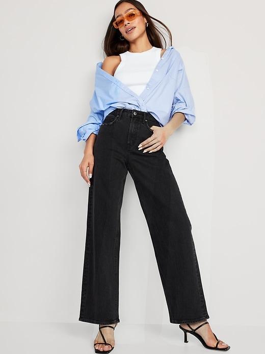 Extra High-Waisted Sky-Hi Wide-Leg Jeans Product Image