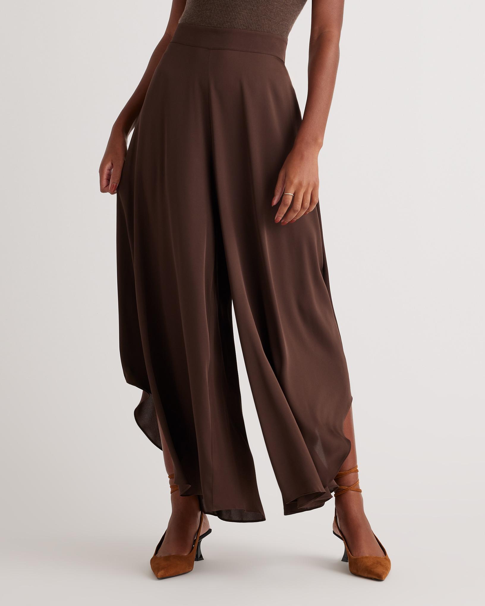 Washable Stretch Silk Palazzo Pants Product Image