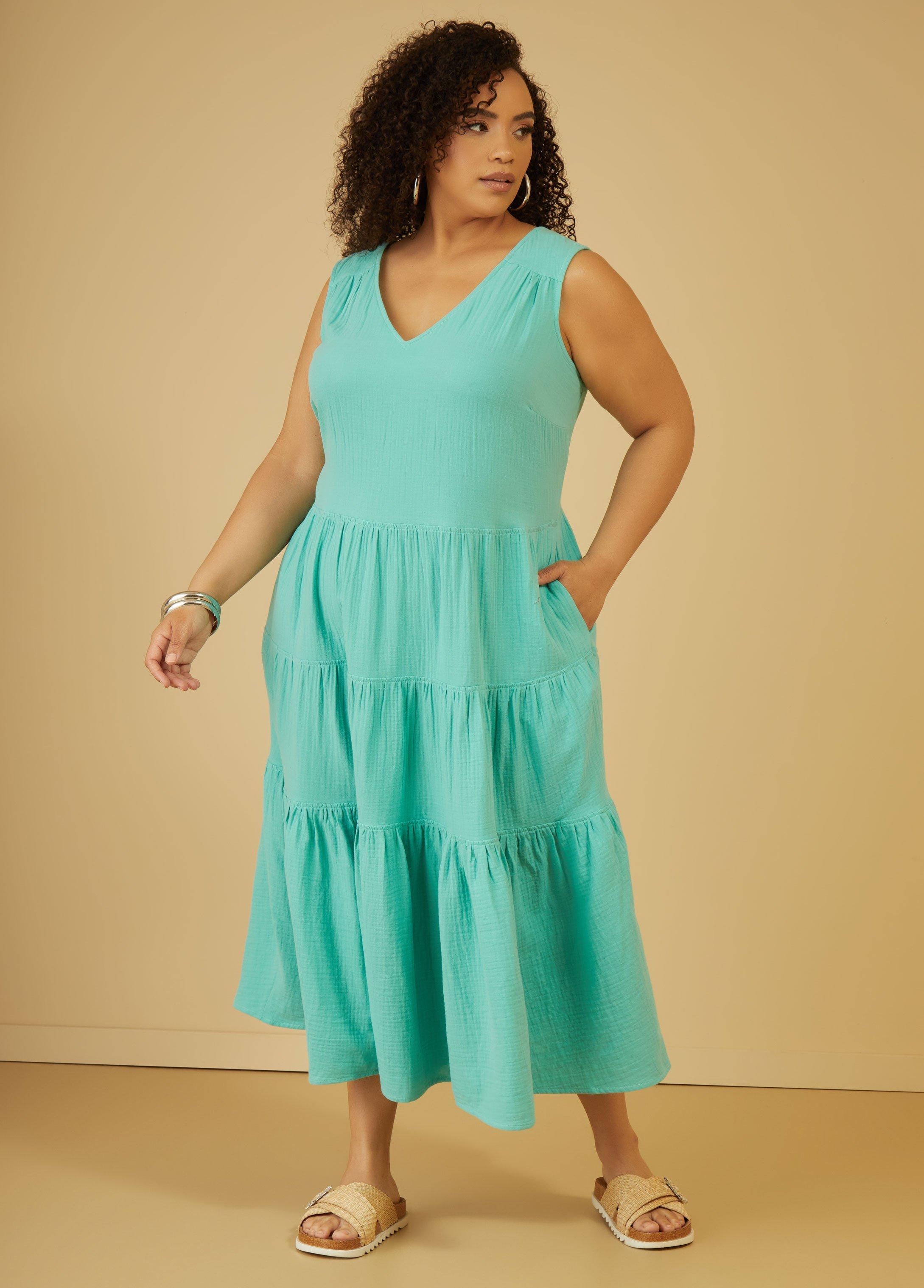 Plus Size Cotton Gauze Maxi Dress Ashley Stewart product image