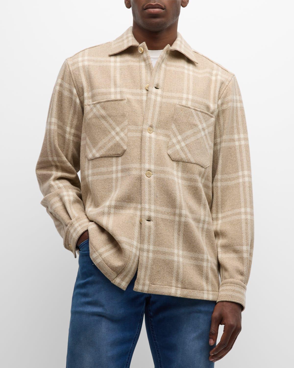 Mens Wool-Cashmere Plaid Overshirt Product Image