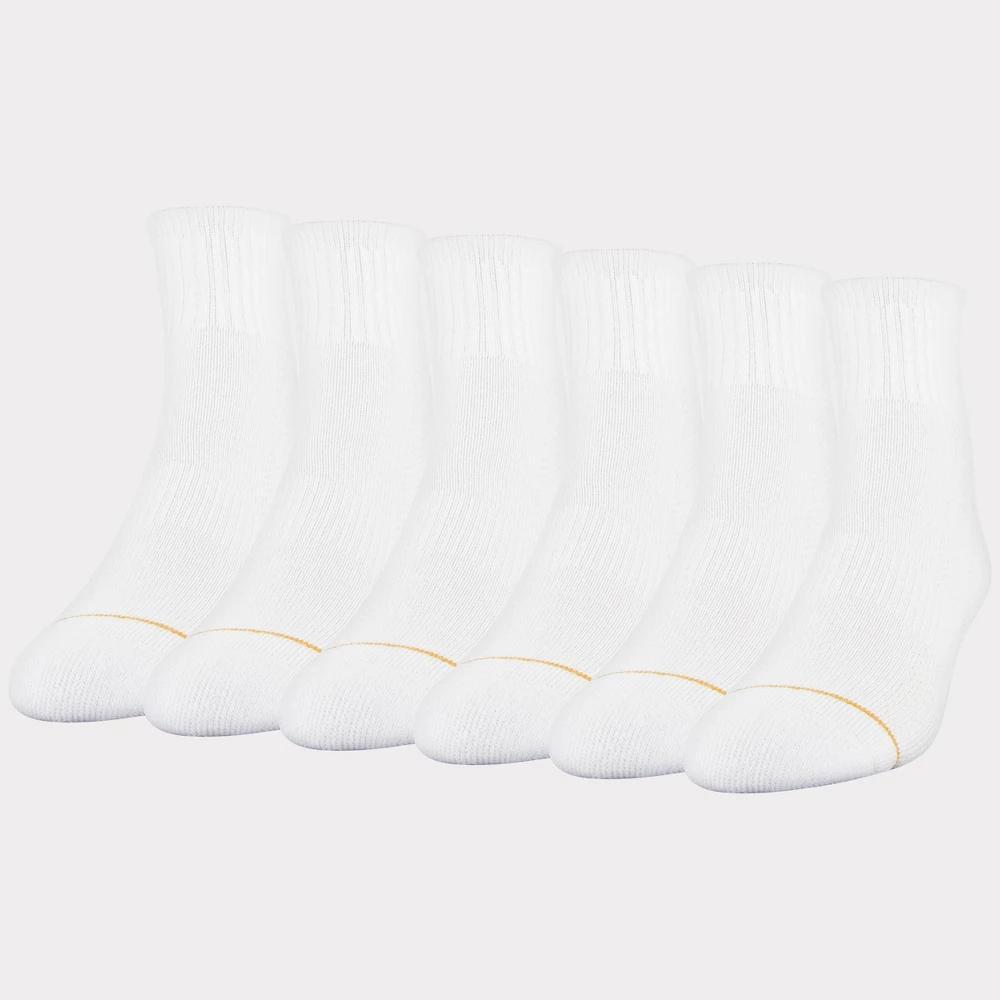 Signature Gold by GOLDTOE Mens Modern Essential 6pk No Show Dress Socks - White 6-12.5 Product Image