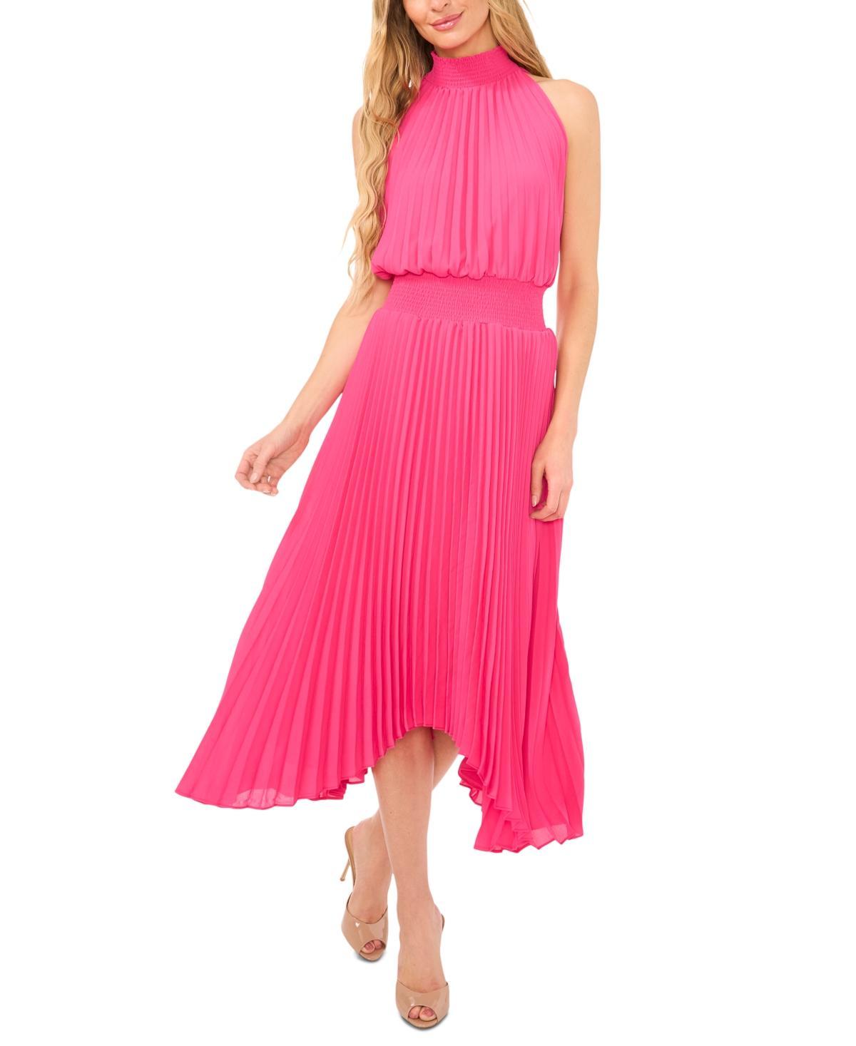 CeCe Womens Pleated Halter Midi Dress Product Image