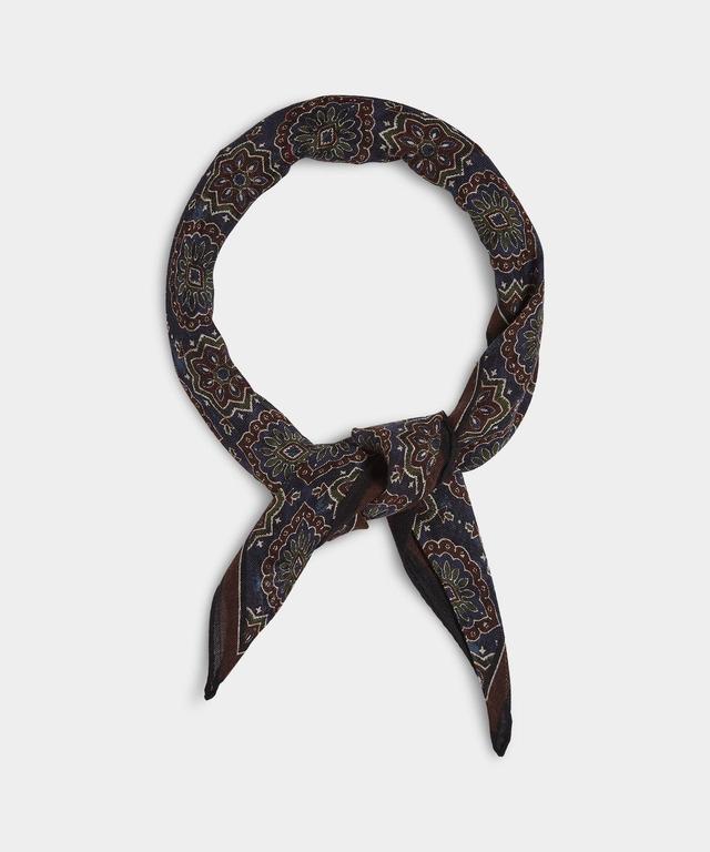 Wool Medallion Neckerchief in Navy Product Image