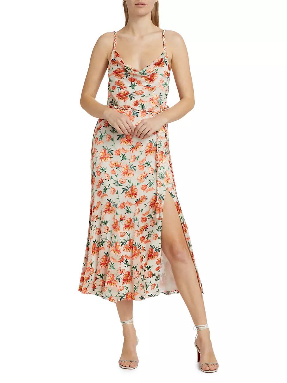 Lissa Floral Cowl Midi-Dress Product Image