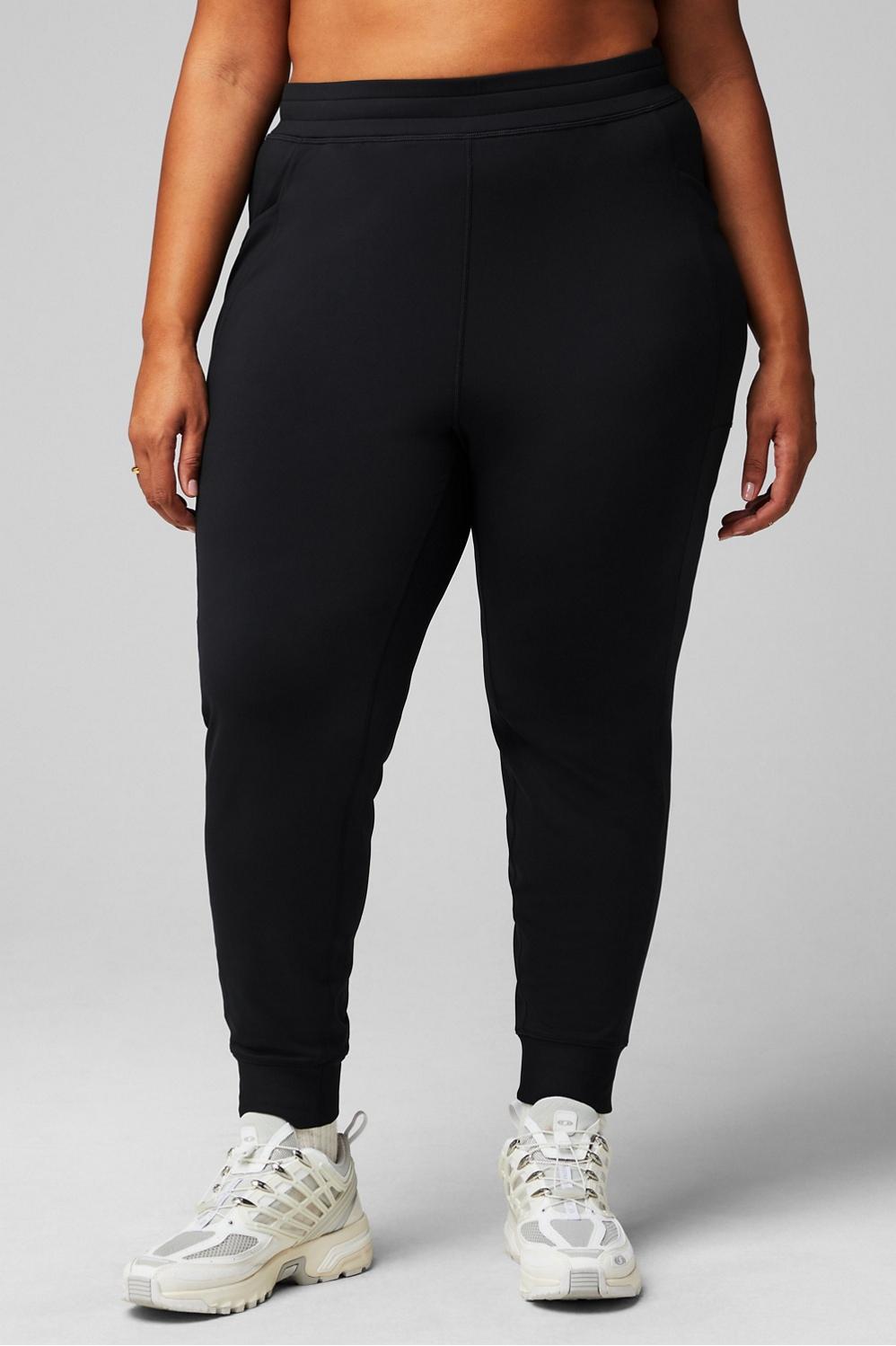 Fabletics On-the-Go Cold-Weather Jogger Womens black plus Size 4X Product Image