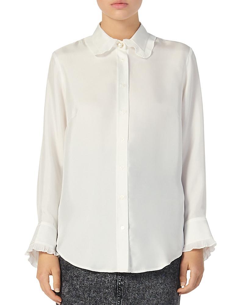 Sandro Taina Ruffled Silk Blouse product image