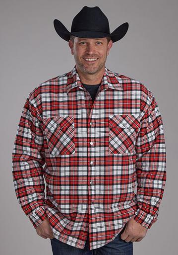 Roper® Men's Flannel Plaid Snap Shirt Jacket with Sherpa Lining Product Image