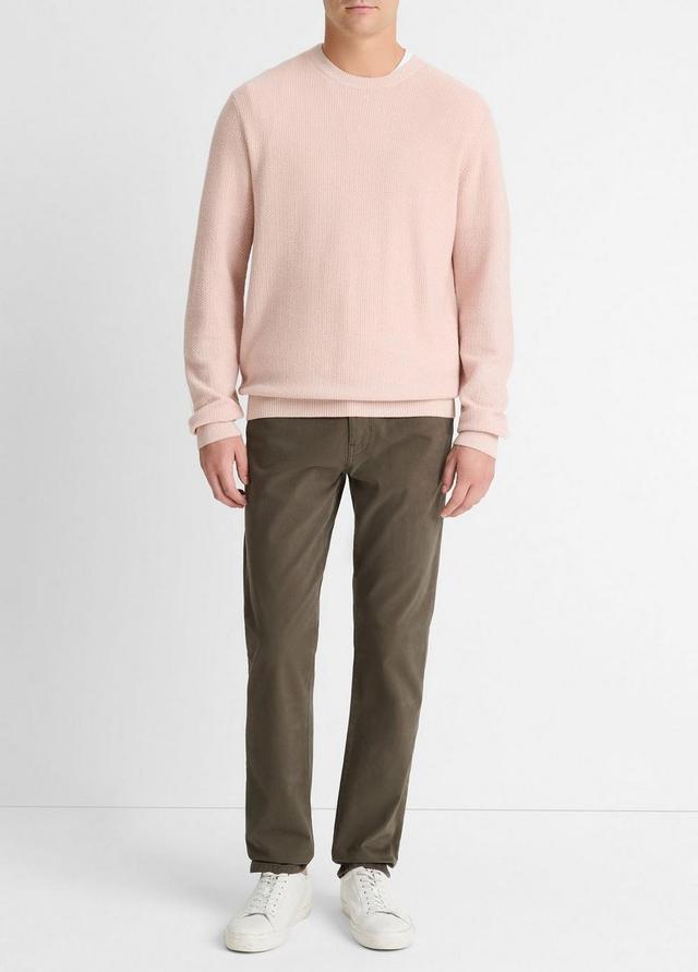 Mens Geo-jacquard Wool-Blend Crew Neck Sweater, Pink Haze/classic Cream, Size XL Vince Product Image