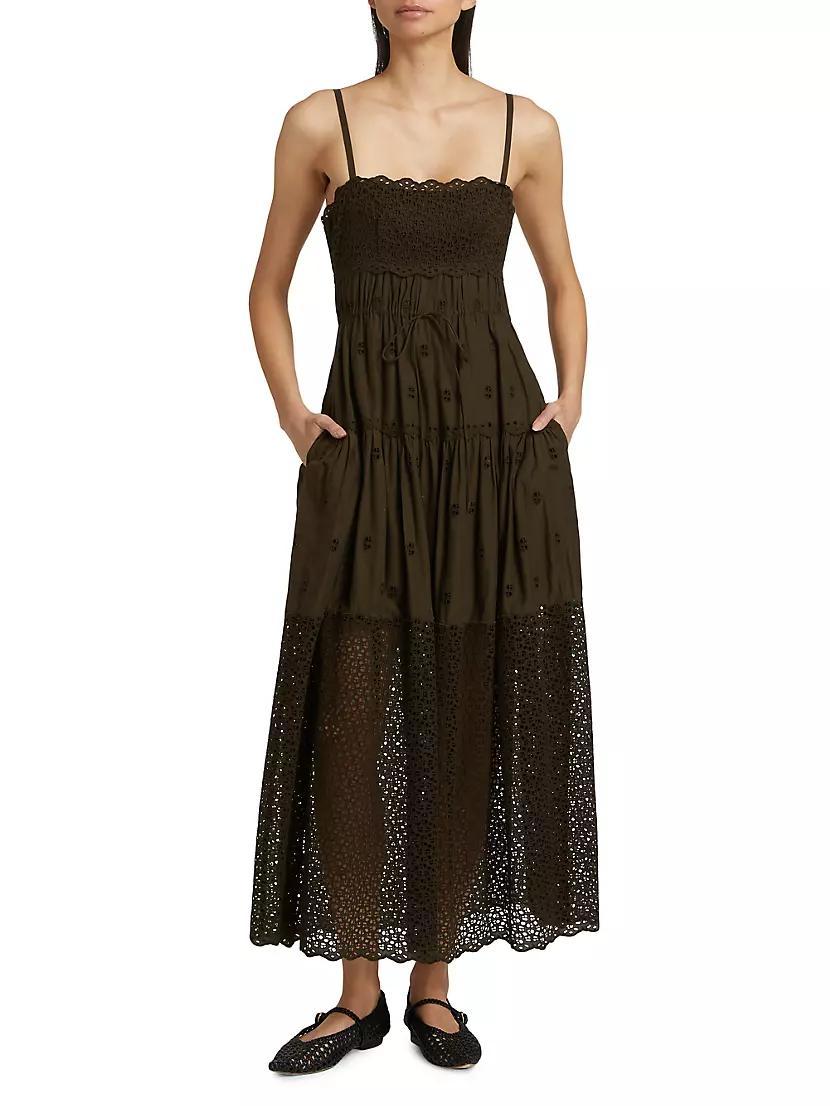 Isadore Cotton Voilé Eyelet Midi-Dress Product Image