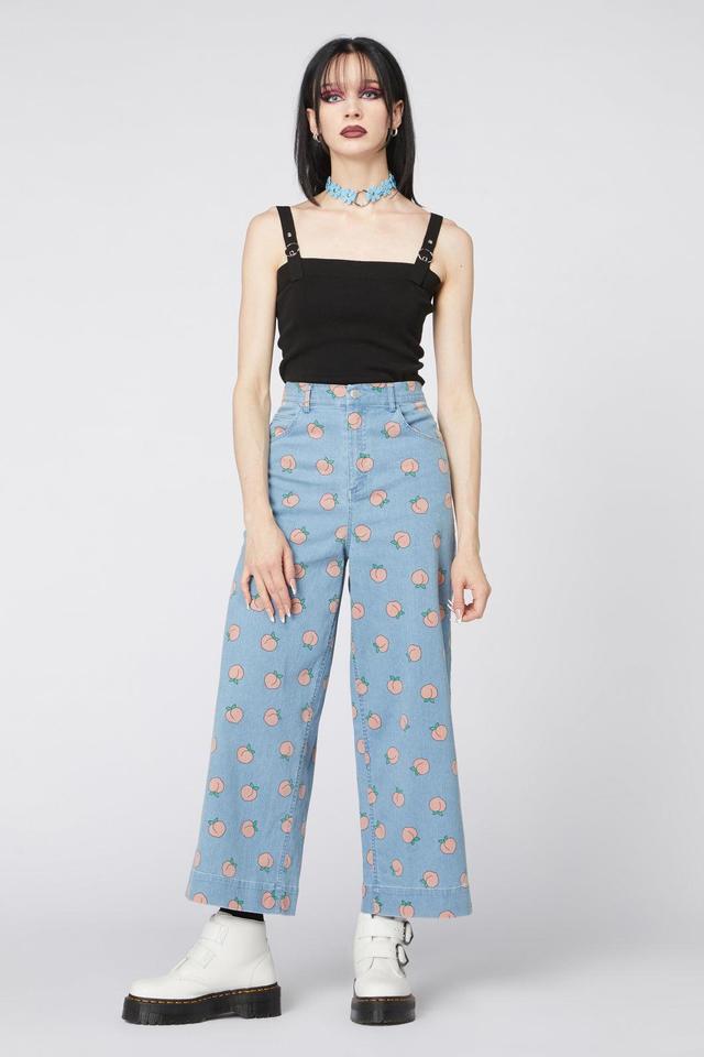 Denim Peach Wide Leg Jeans Product Image