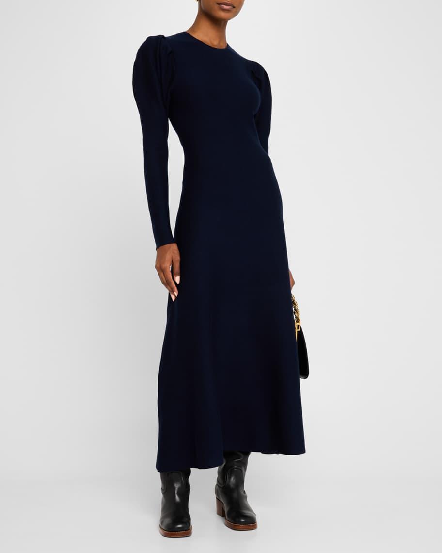 Hannah Puff-Sleeve Wool-Cashmere Maxi Dress Product Image